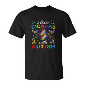 I love Cicadas with Autism Awareness Cicadoidea Concert 2024 Shirt 1