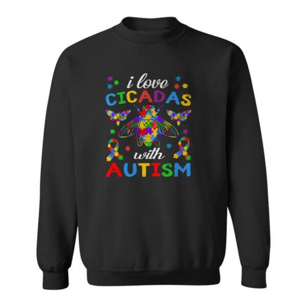 I love Cicadas with Autism Awareness Cicadoidea Concert 2024 Shirt 4