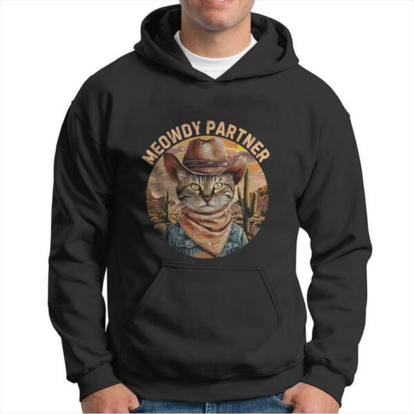 Meowdy Partner Cat Cowboy Hat Howdy Funny Country Western Shirt 2